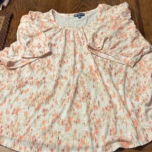 Democracy Coral and Cream Women's Blouse